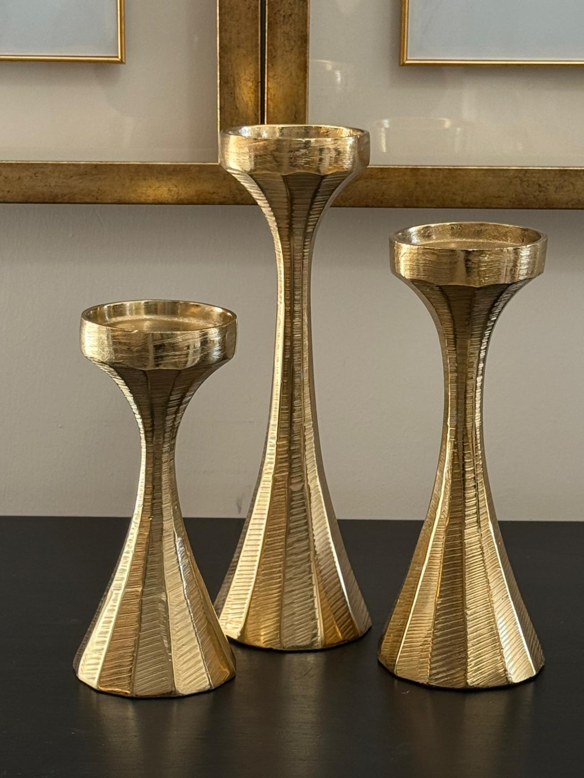 İthal Döküm Mumluk Gold  3lü 