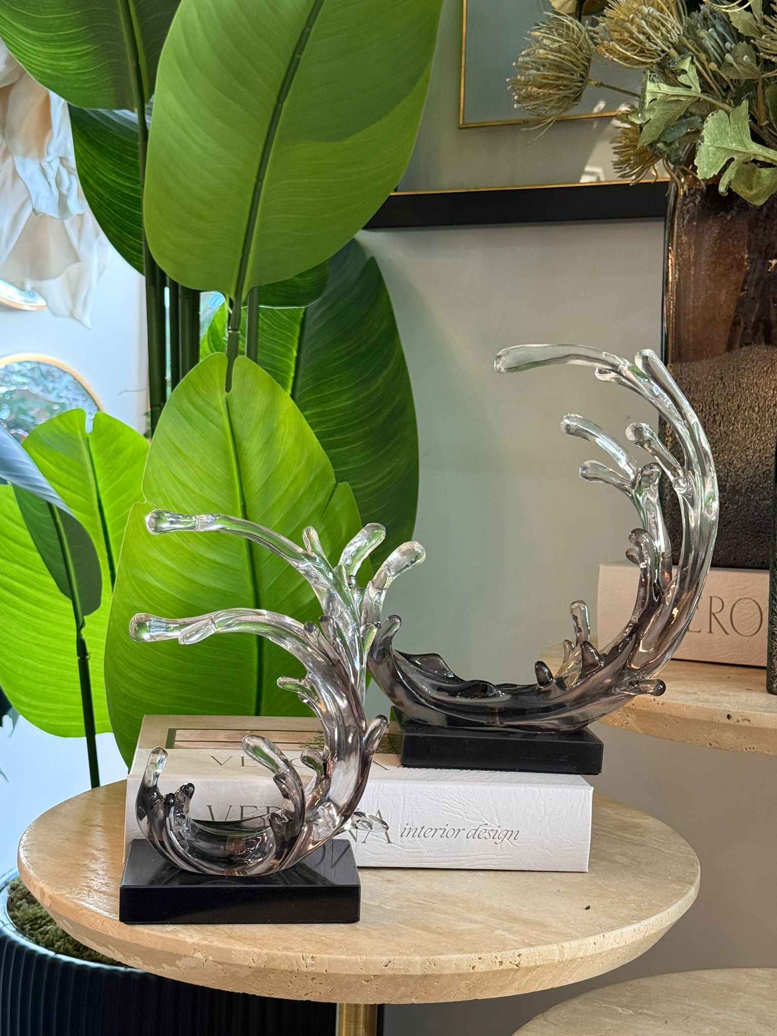 Cam Dalga Dekoratif Obje 2li