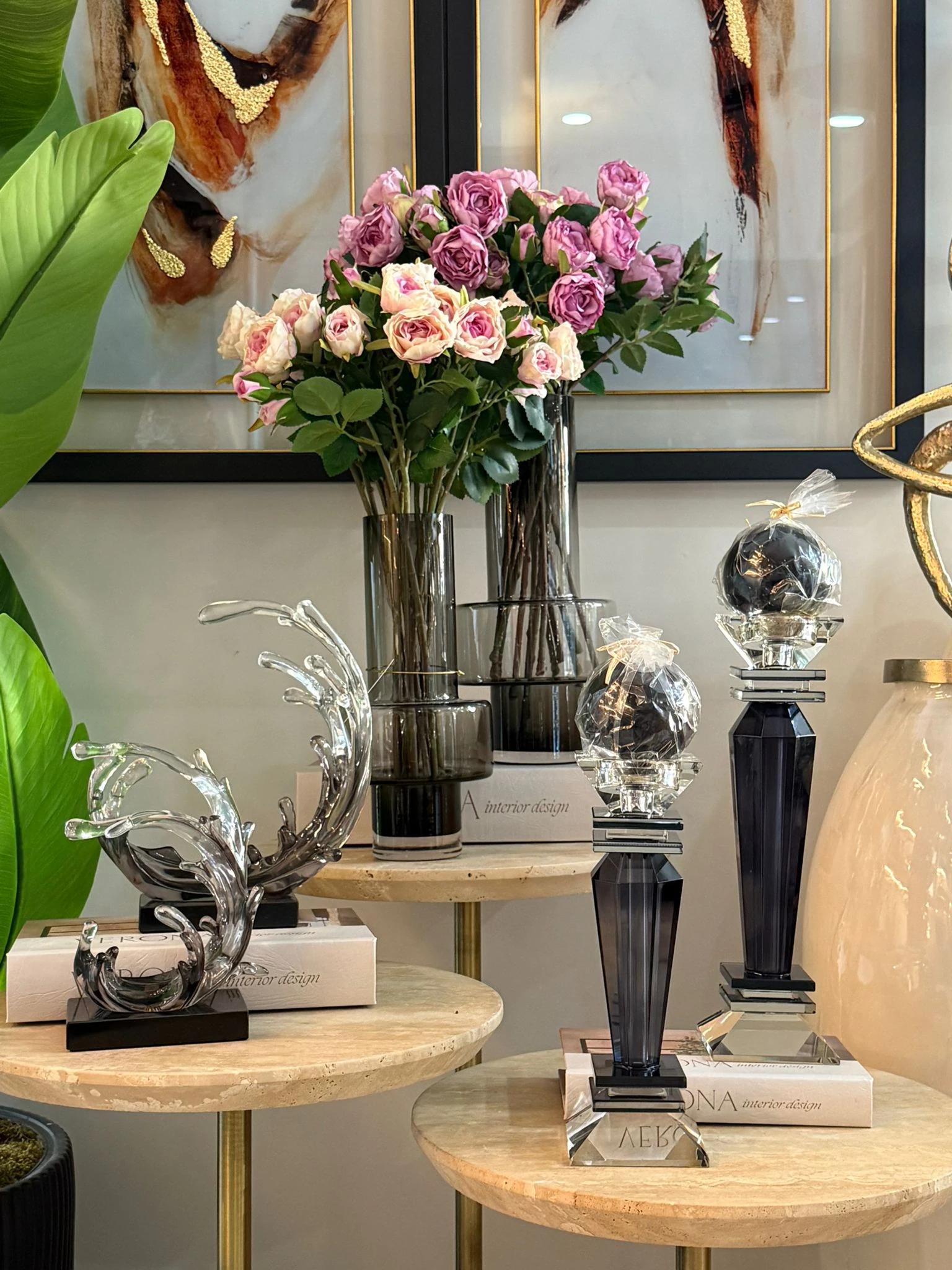 Cam Dalga Dekoratif Obje 2li