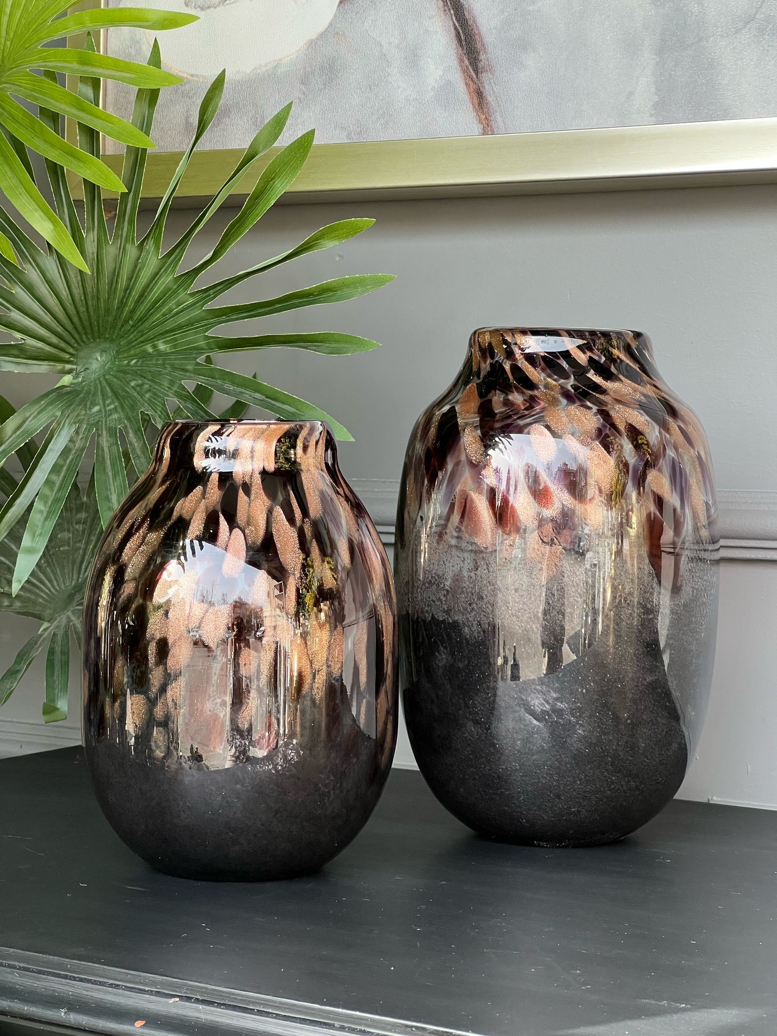 Ca Vazo Kahve Gold 28cm