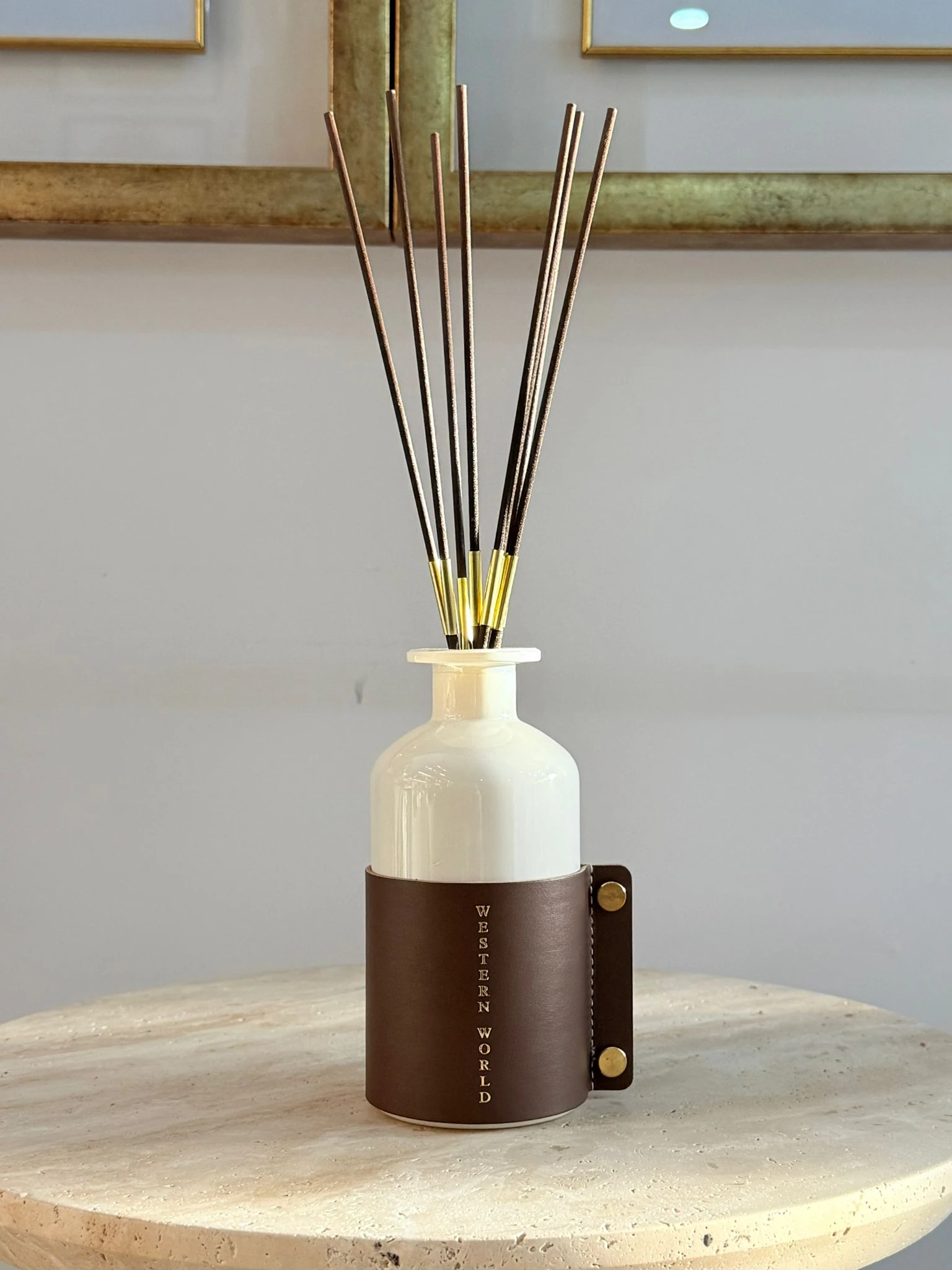 Deri Detaylı Beyaz Lotus Difüzör 300ml 