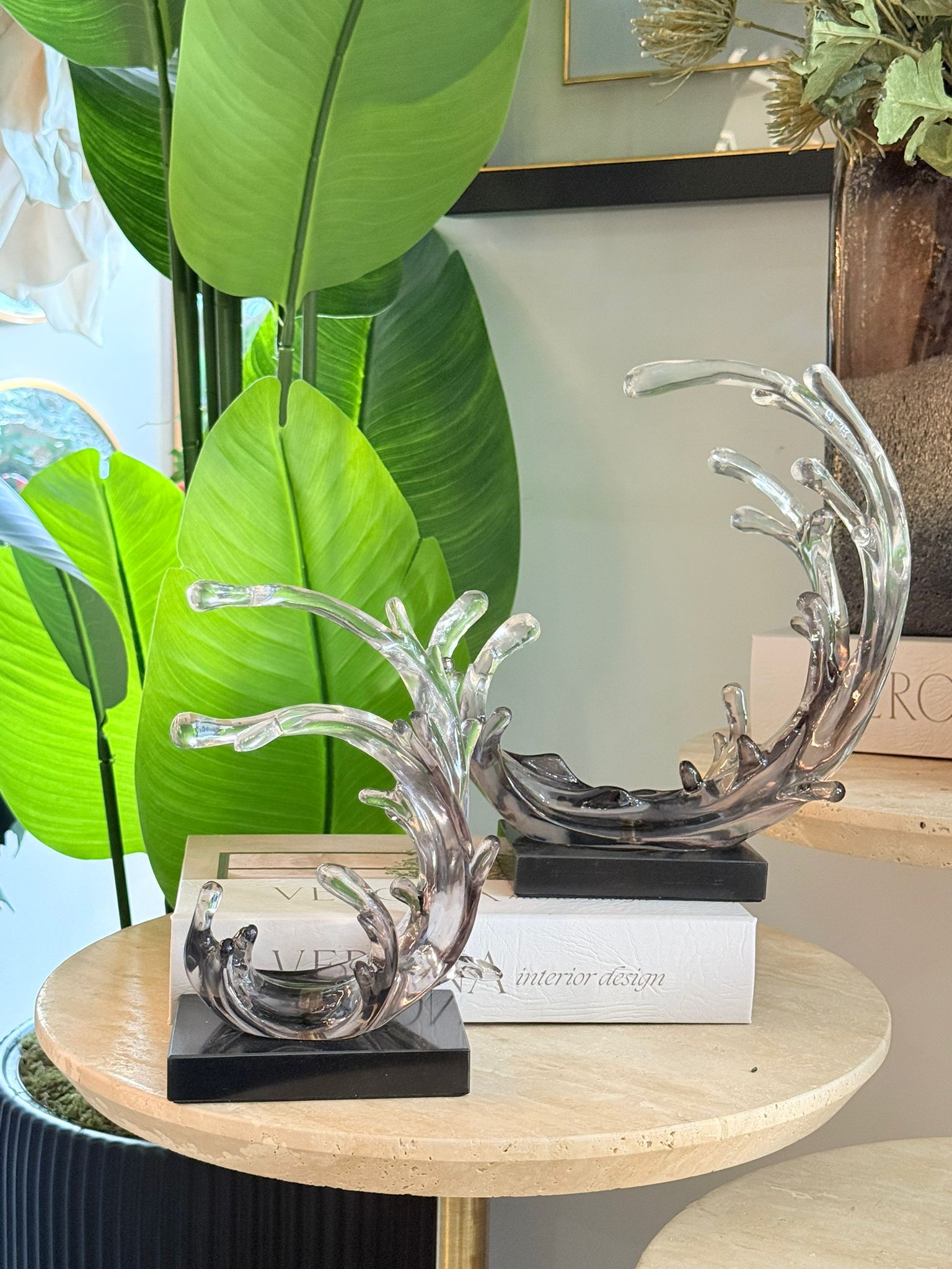 Cam Dalga Dekoratif Obje 2li