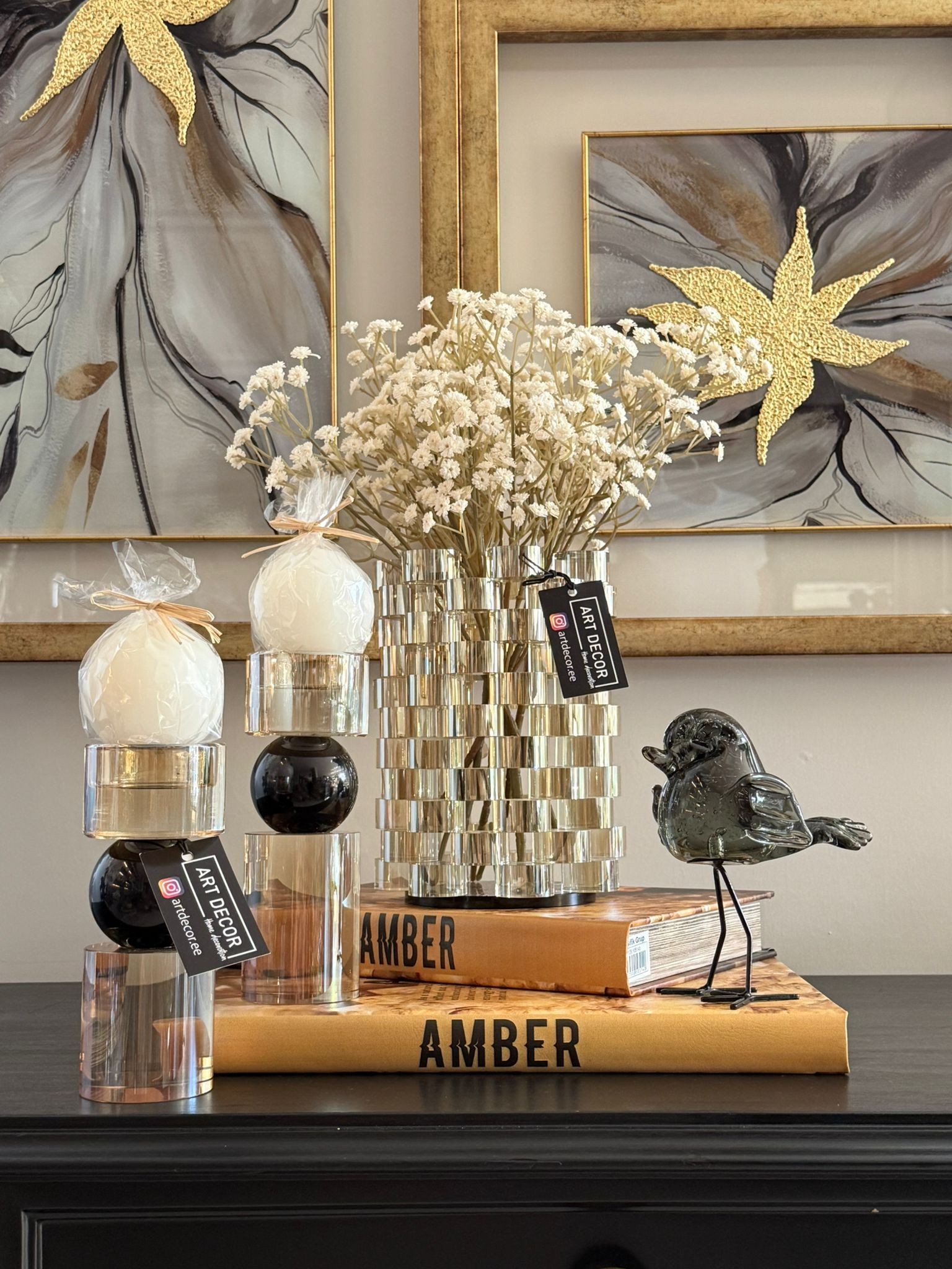 Cam Handmade Ayaklı Dekoratif Kuş 