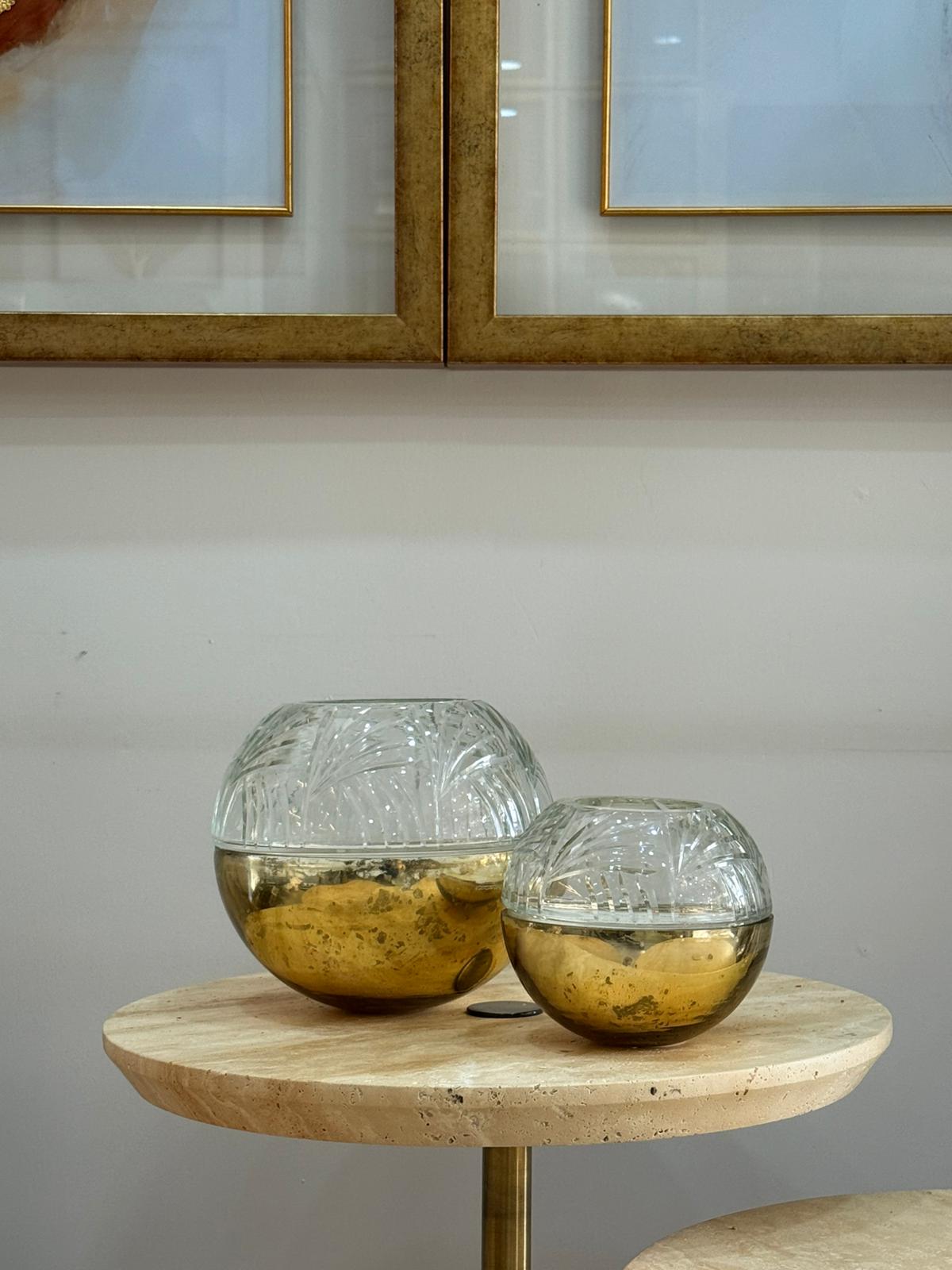 Eskitme Cam Kapaklı Mum 2li 