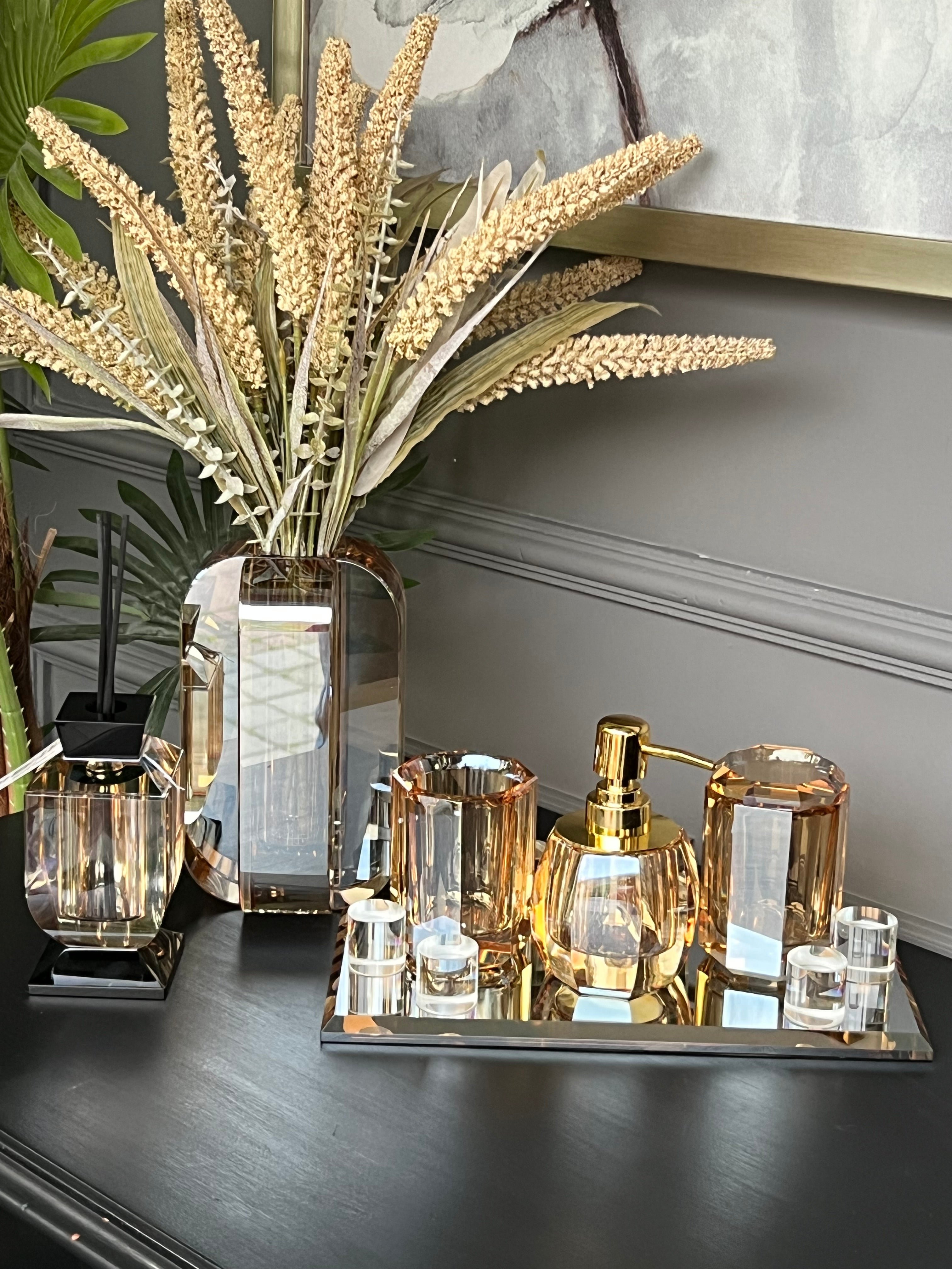 Lux Kristal Bal Gold Banyo Takımı 4 Parça