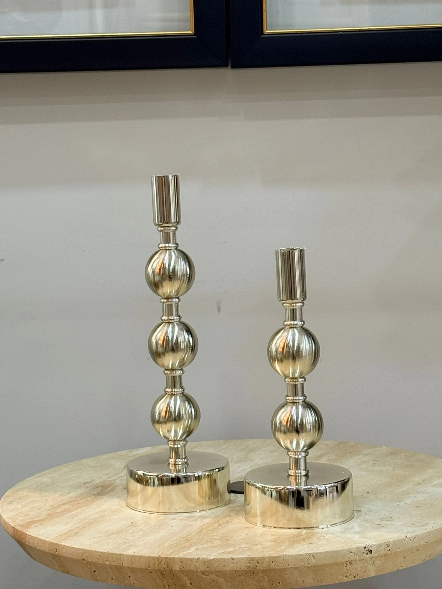 Gümüş Top Detaylı Şamdan 2li