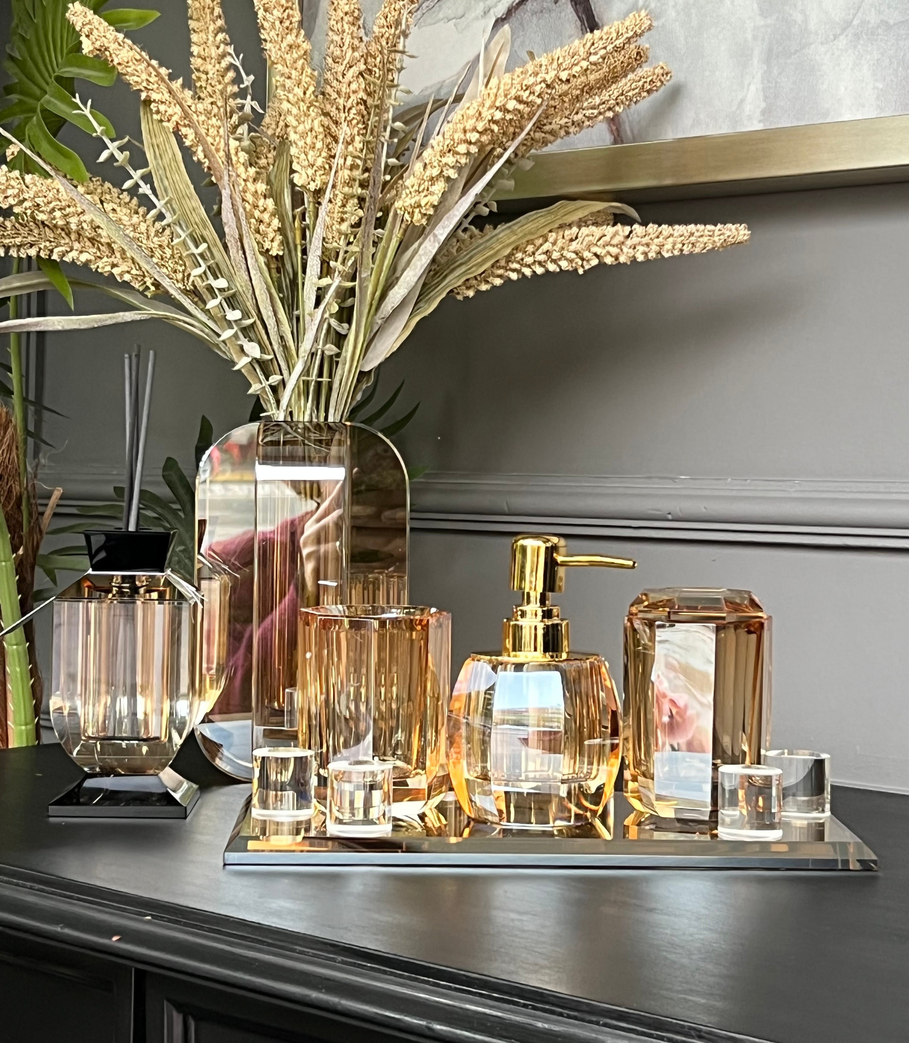 Lux Kristal Bal Gold Banyo Takımı 4 Parça