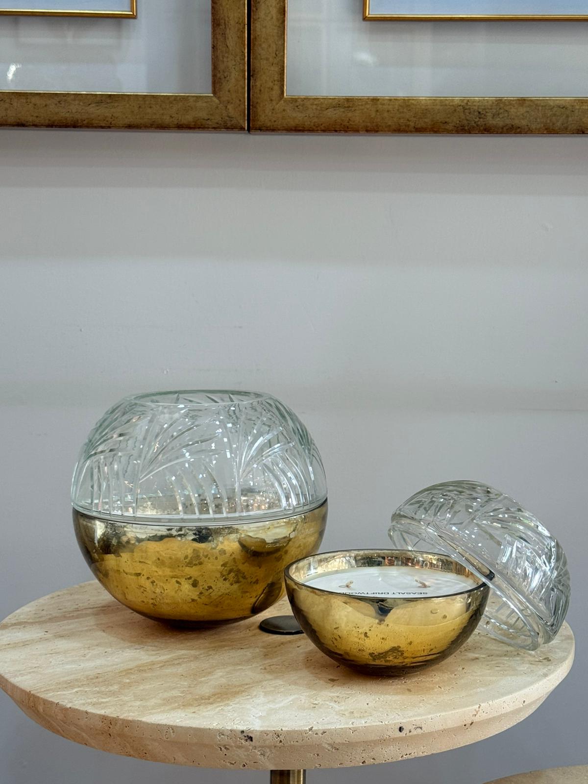 Eskitme Cam Kapaklı Mum 2li 