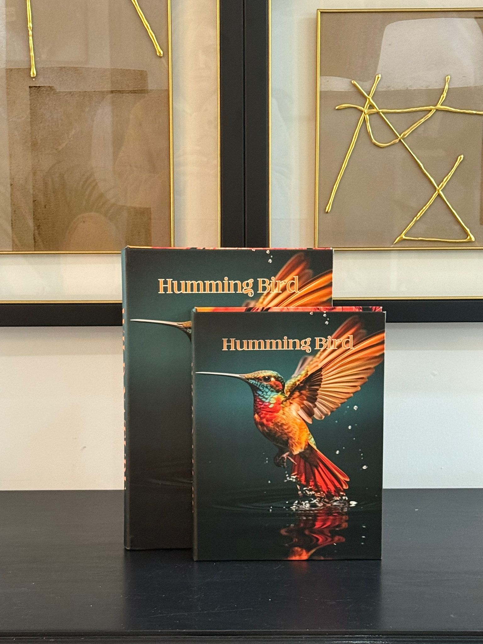 Deri Kaplı Kitap Kutu Humming Bird 2li 
