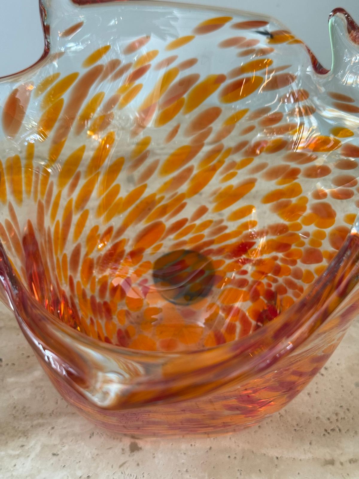 Turuncu Handmade Cam Vazo