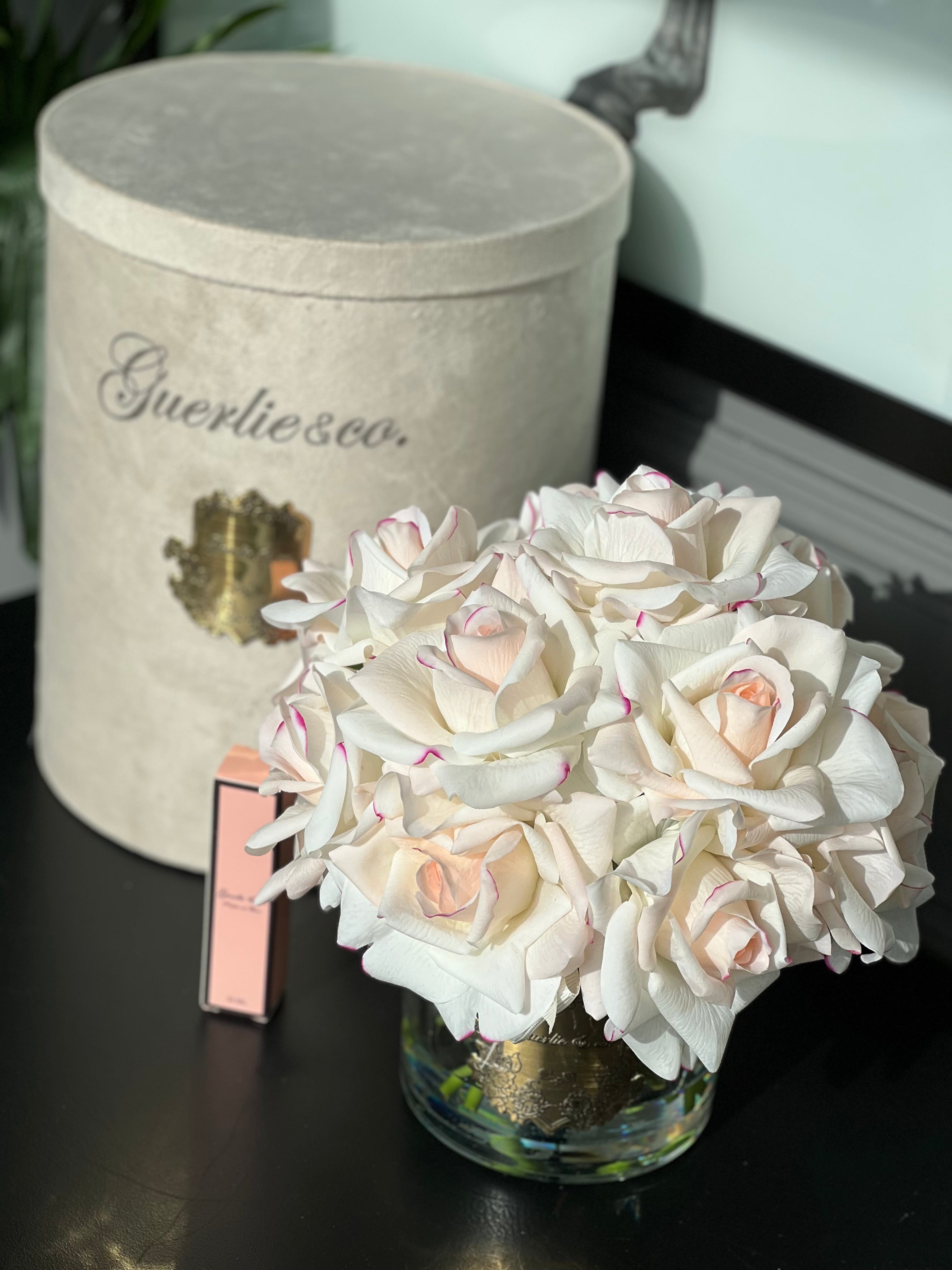 Krem Pembe Geçiş Kokulu Gül Şeffaf Cam Gold Logo 15 li