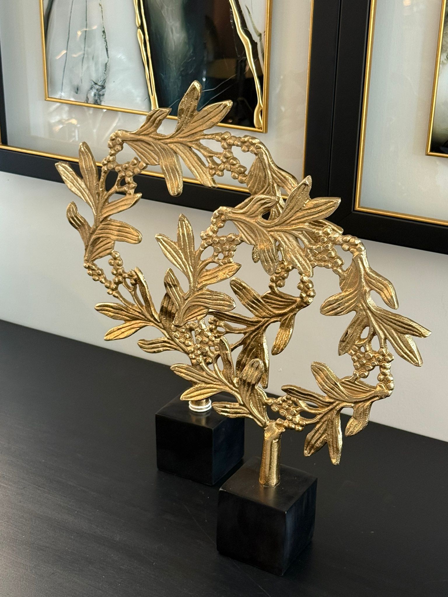 Mermer Kaideli Döküm Gold Başak Obje