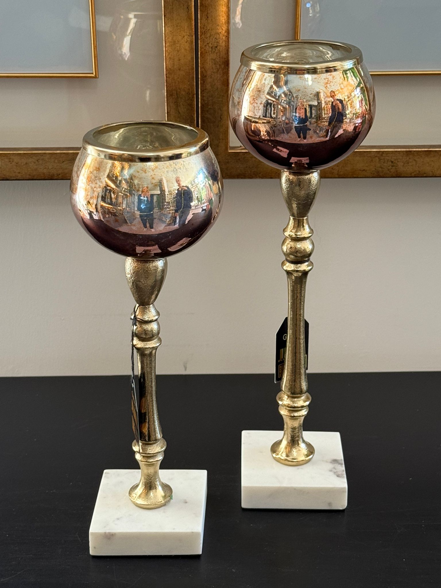 İthal Antik Kahve  Mumluk 2li 