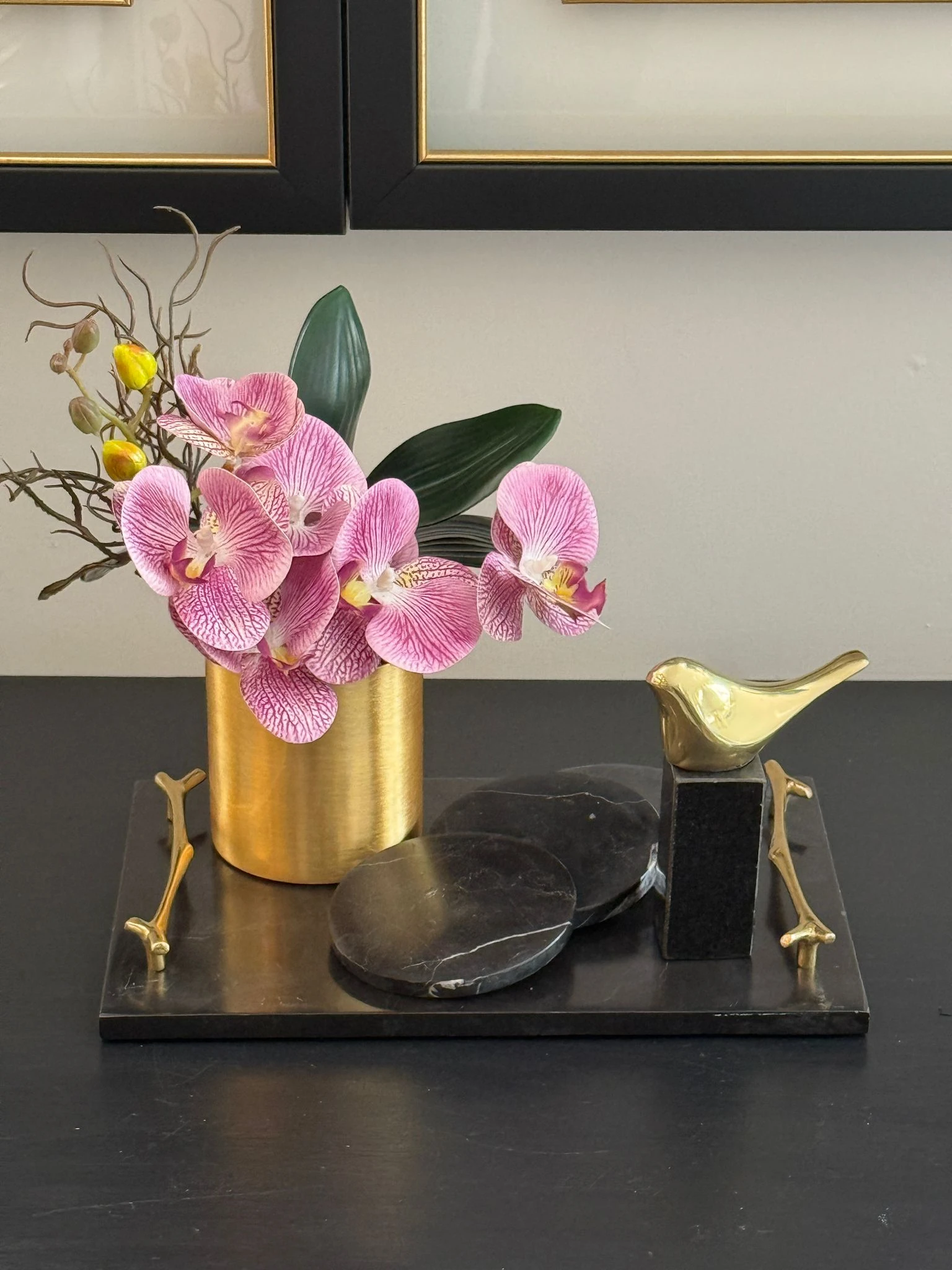 Mermer Tepsi Seti 6 Parça