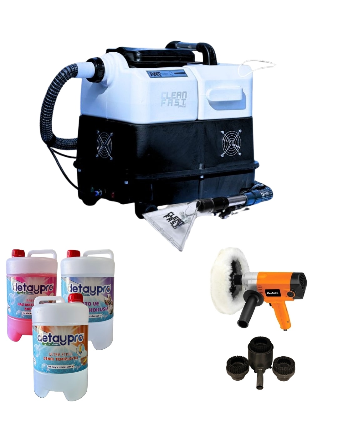 Cleanfast King Profesyonel Halı ve Koltuk Yıkama Makinesi Full Set