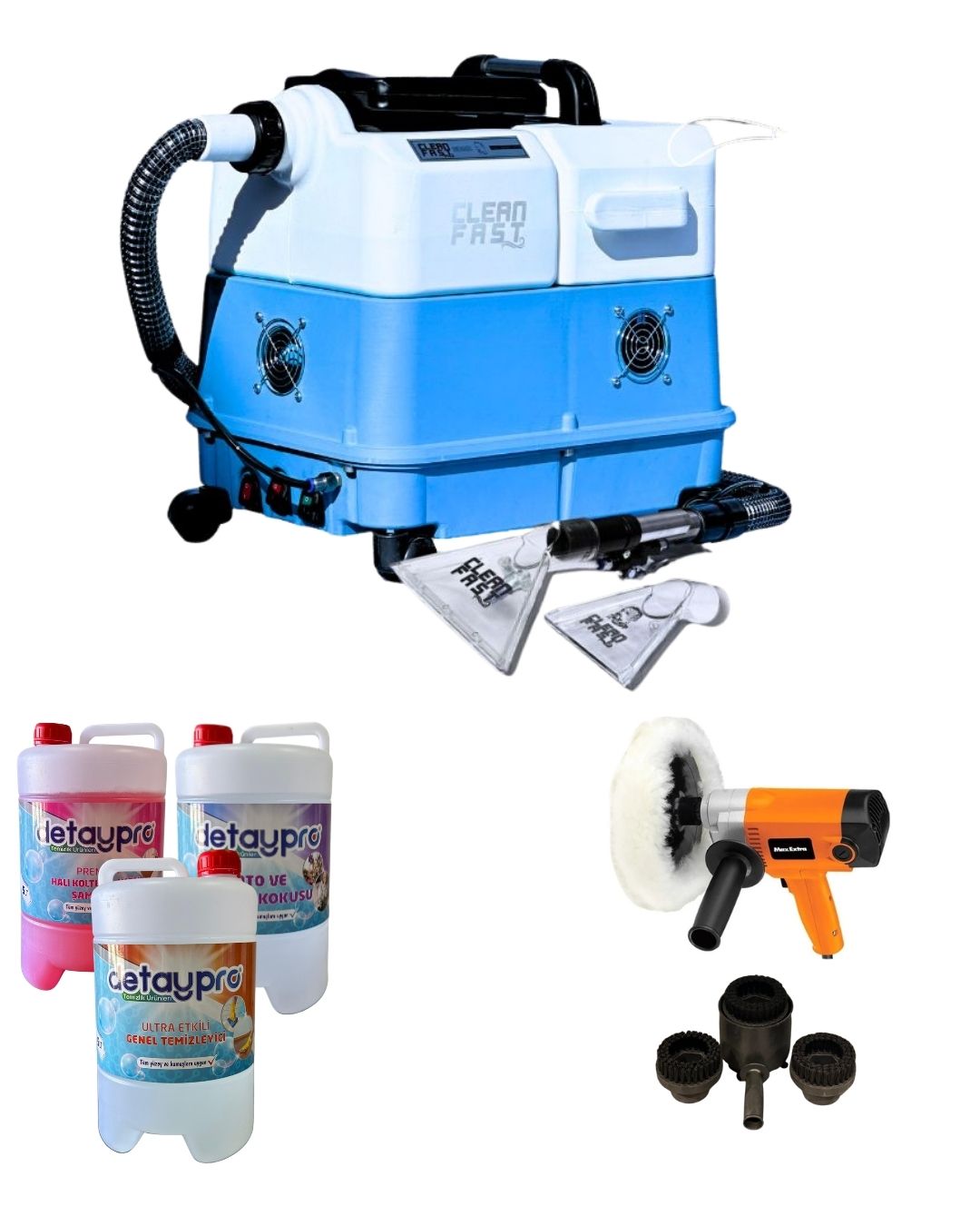 Cleanfast Profesyonel Halı ve Koltuk Yıkama Makinesi Full Set