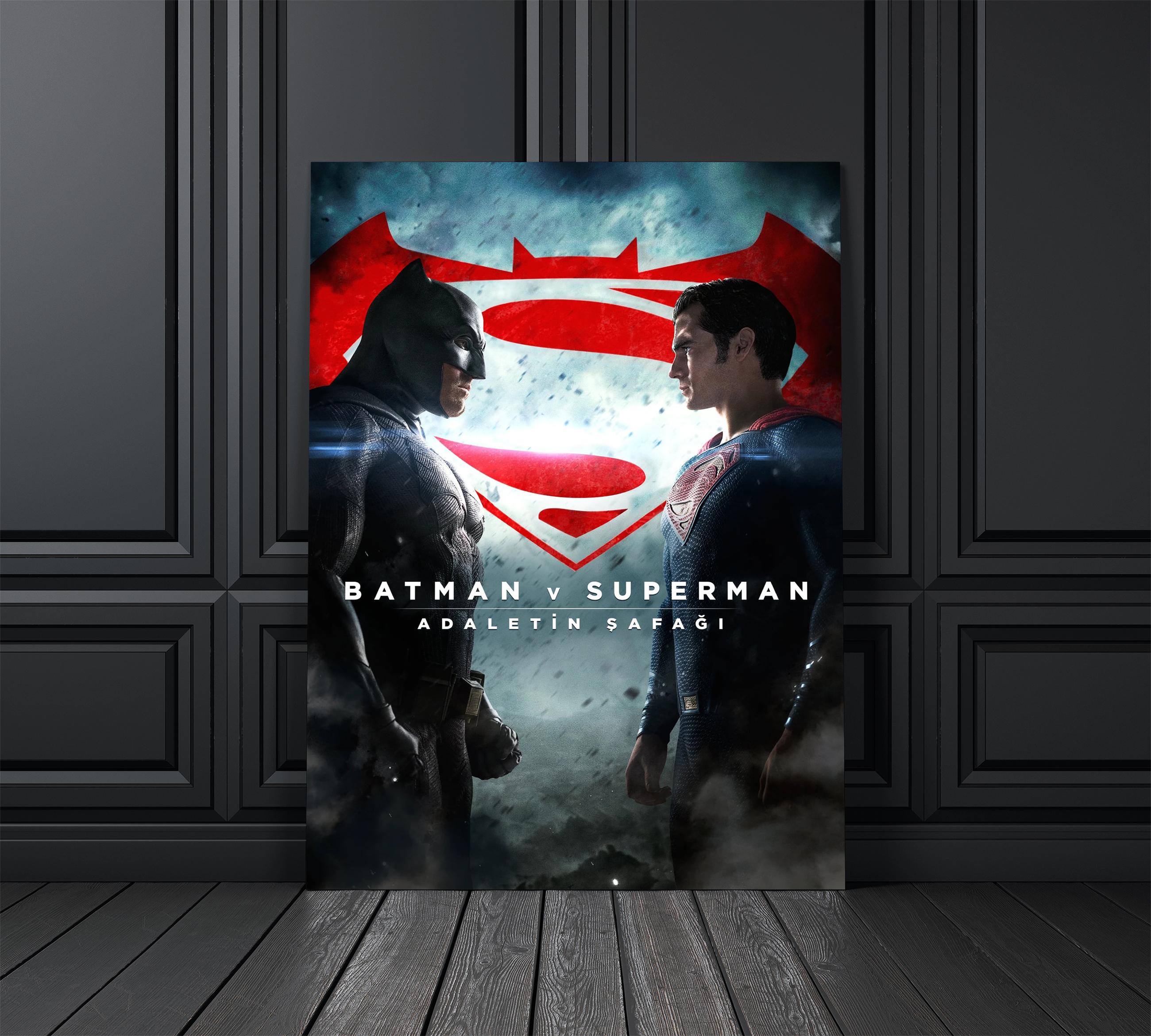 Batman vs Superman Film Afişi Cam Tablo