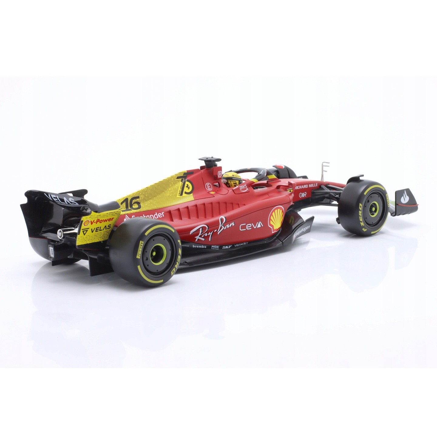 1:18 Bburago Ferrari F1 75 Charles Leclerc 2022 Monza GP Özel Tasarım 