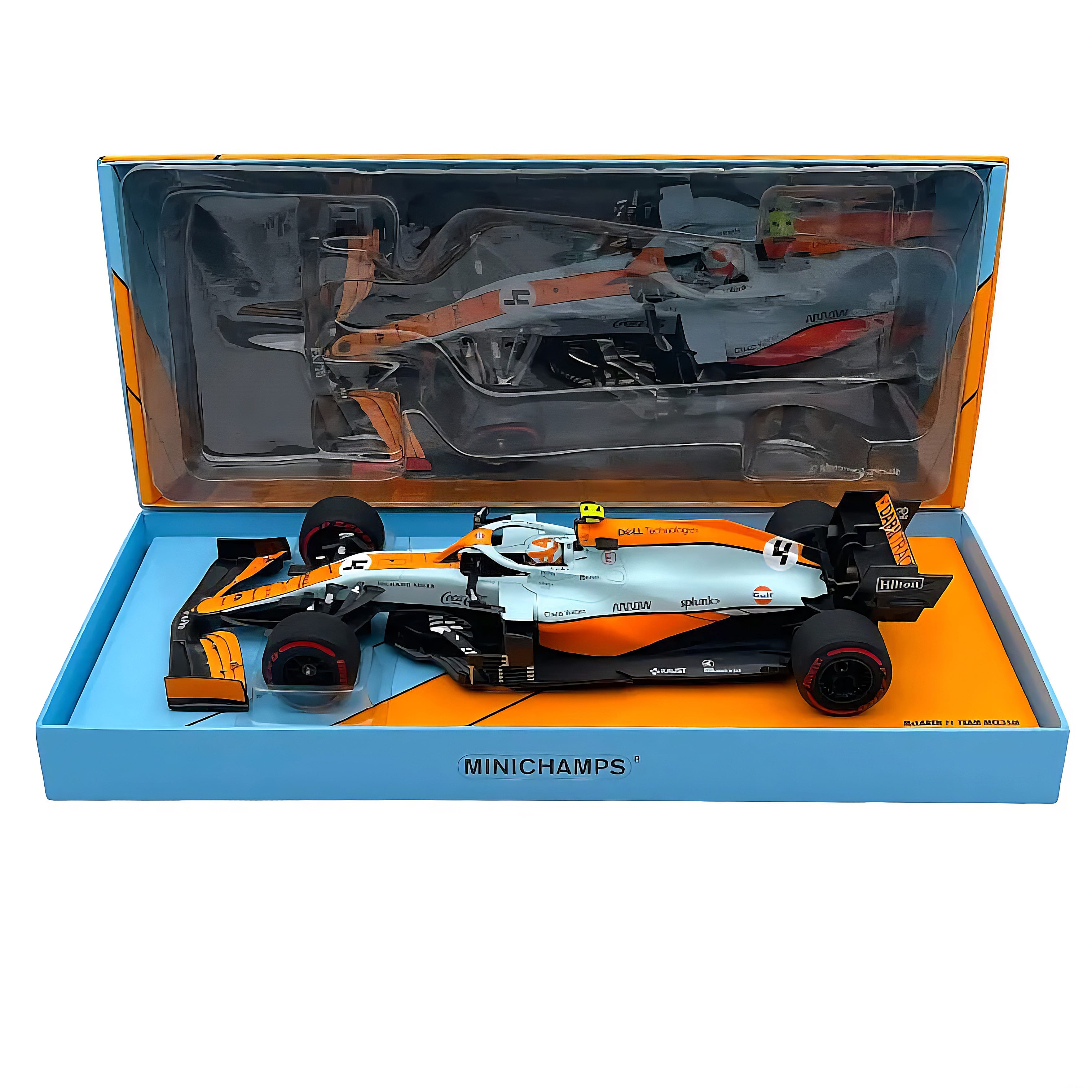 1:18 Minichamps McLaren MCL35M Gulf  2021 Monaco GP Lando Noris 