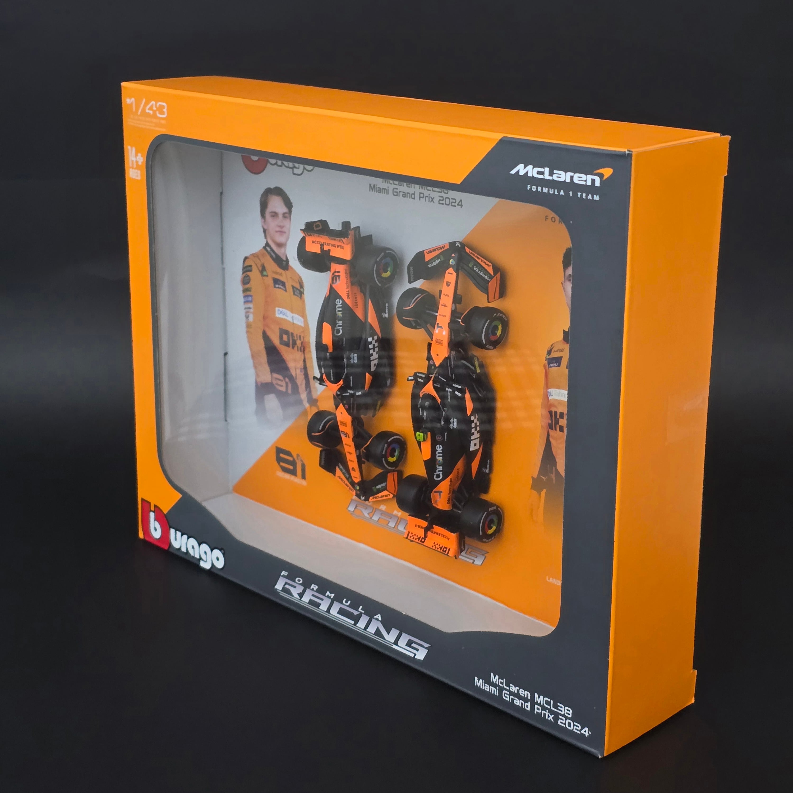 1:43 Mclaren MCL38 2024 Piastri & Noris Duvar Çeçeve Seti