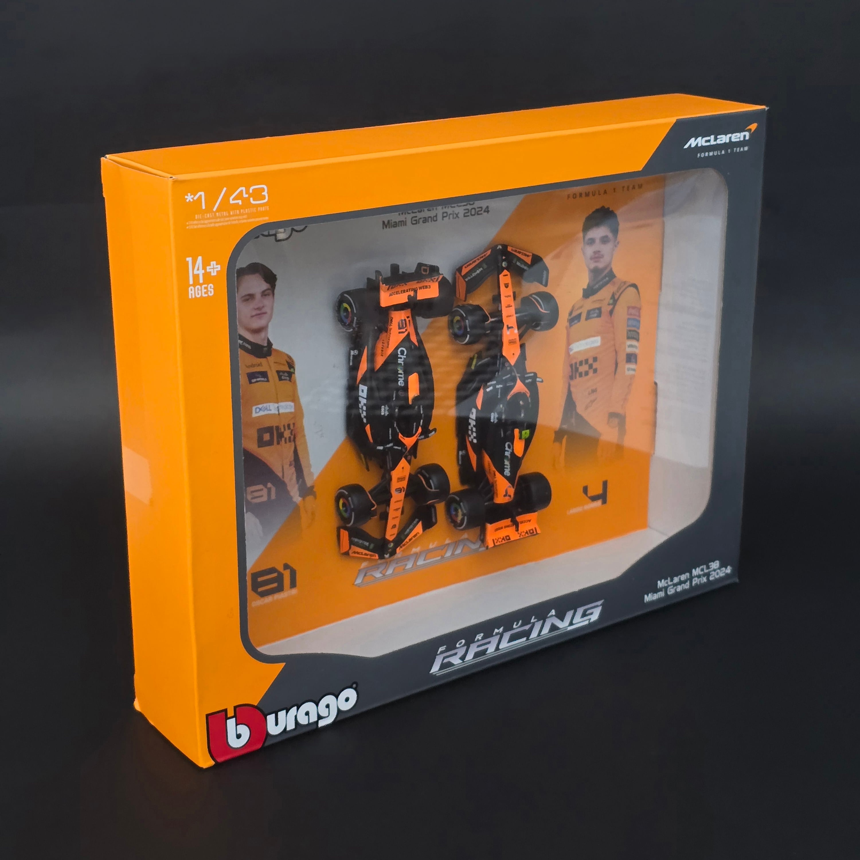 1:43 Mclaren MCL38 2024 Piastri & Noris Duvar Çeçeve Seti