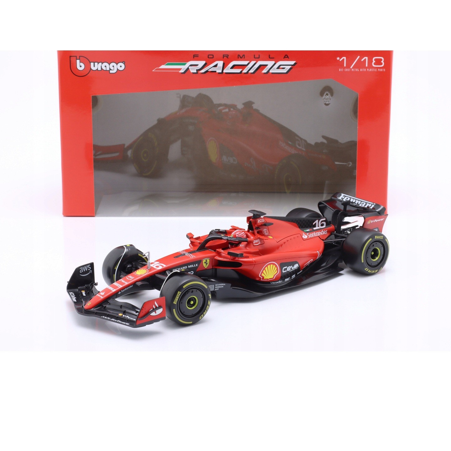 1:18 Bburago Ferrari SF23 Charles Leclerc 