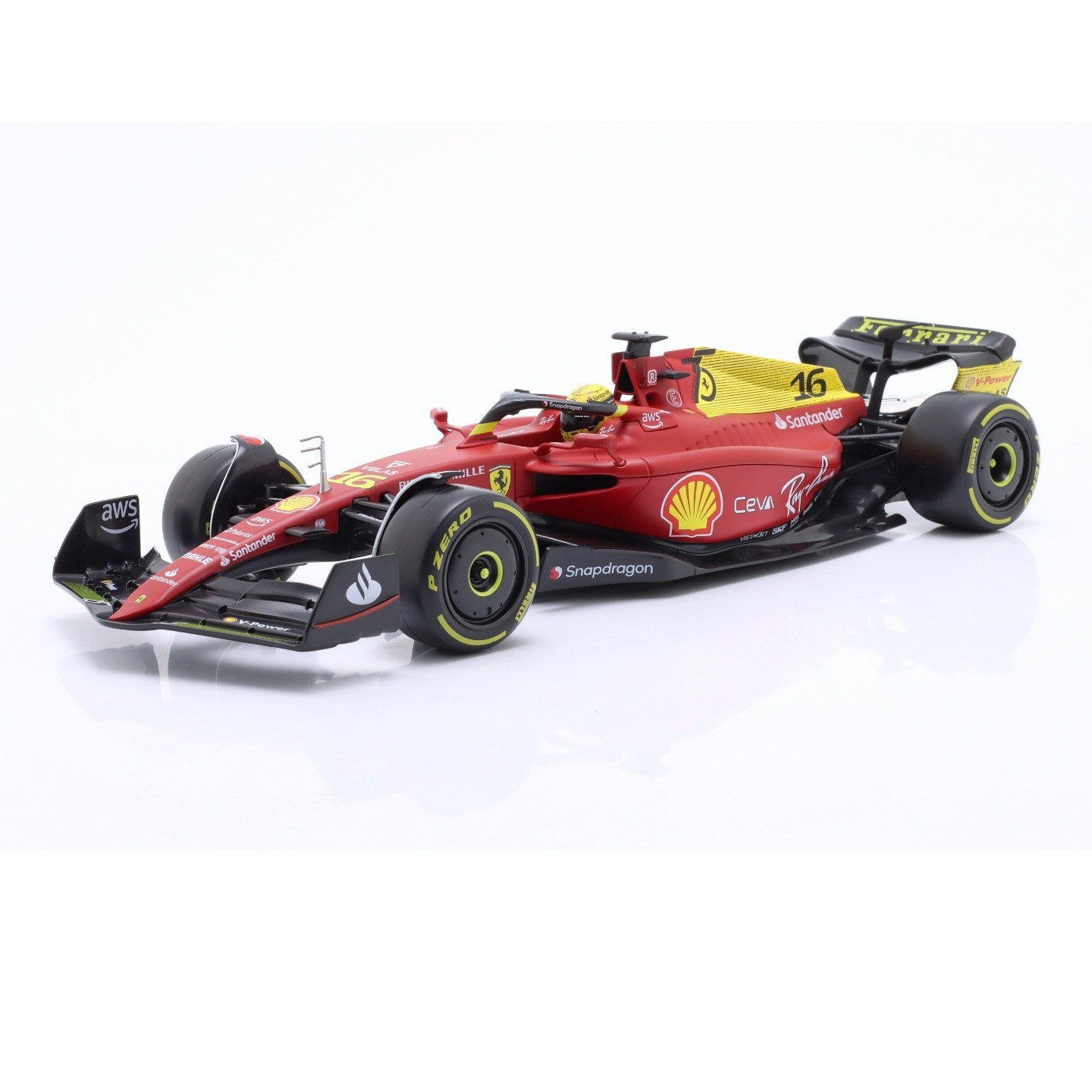 1:18 Bburago Ferrari F1 75 Charles Leclerc 2022 Monza GP Özel Tasarım 