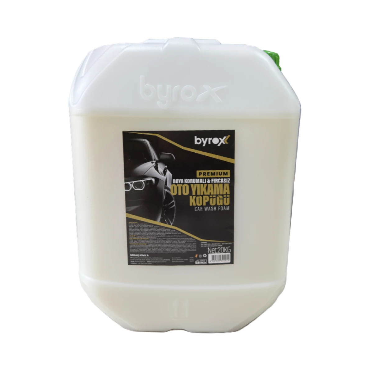 BYROX PREMIUM BOYA KORUMALI & FIRÇASIZ OTO YIKAMA KÖPÜĞÜ 20 KG