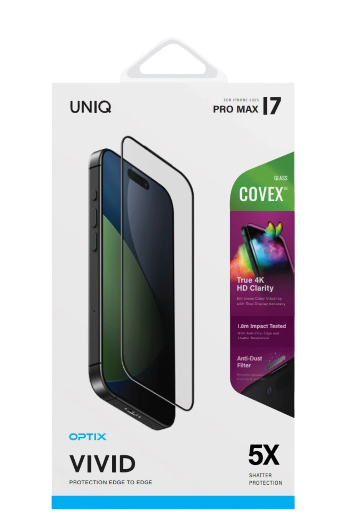 Uniq Apple iPhone 17 Pro Max Optix Covex Vivid Cam Ekran Koruyucu - Siyah