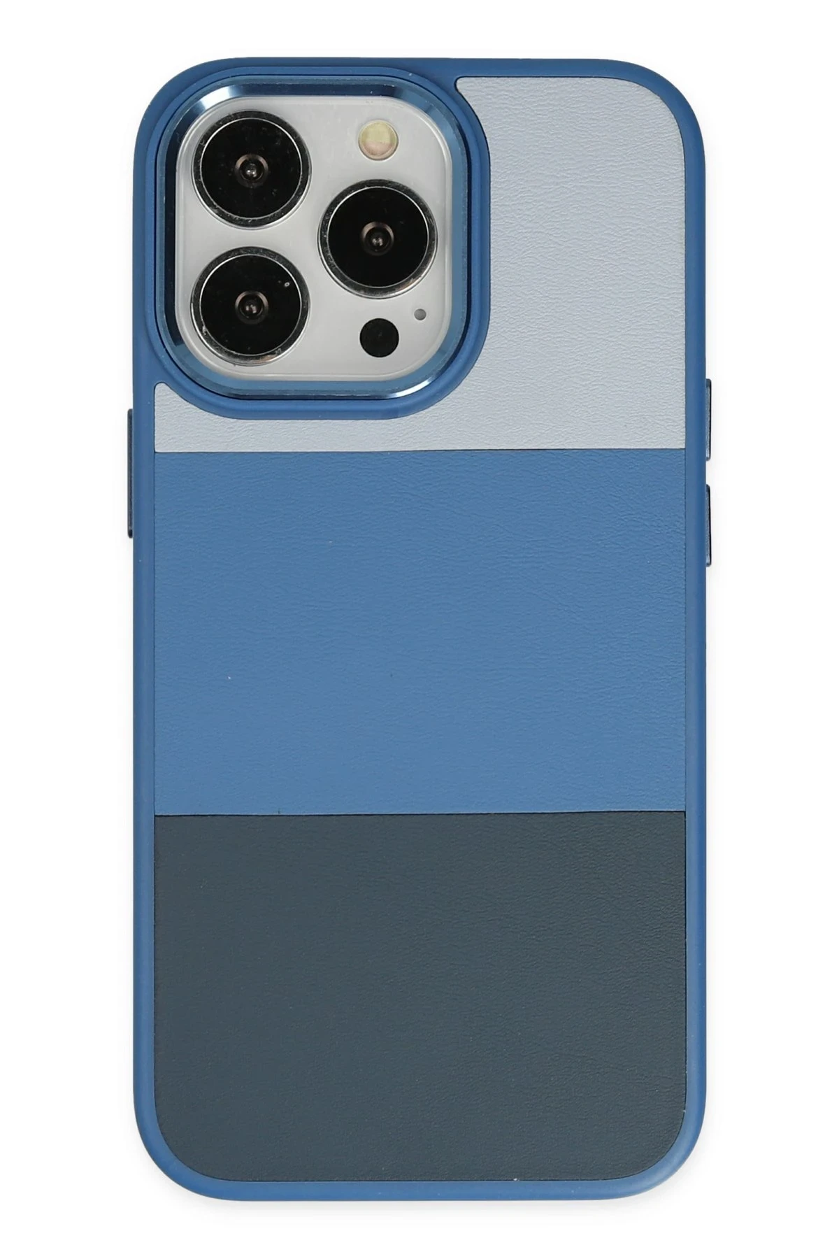 Newface iPhone 14 Pro Max Kılıf King Kapak - Açık Mavi-Lacivert