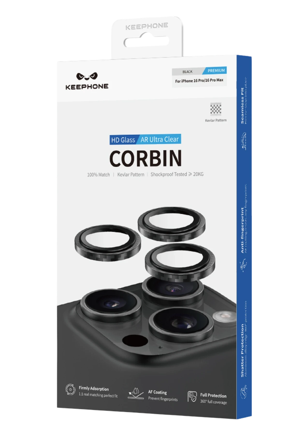Keephone iPhone 16 Pro-16 Pro Max Corbin Kamera Lens - Siyah