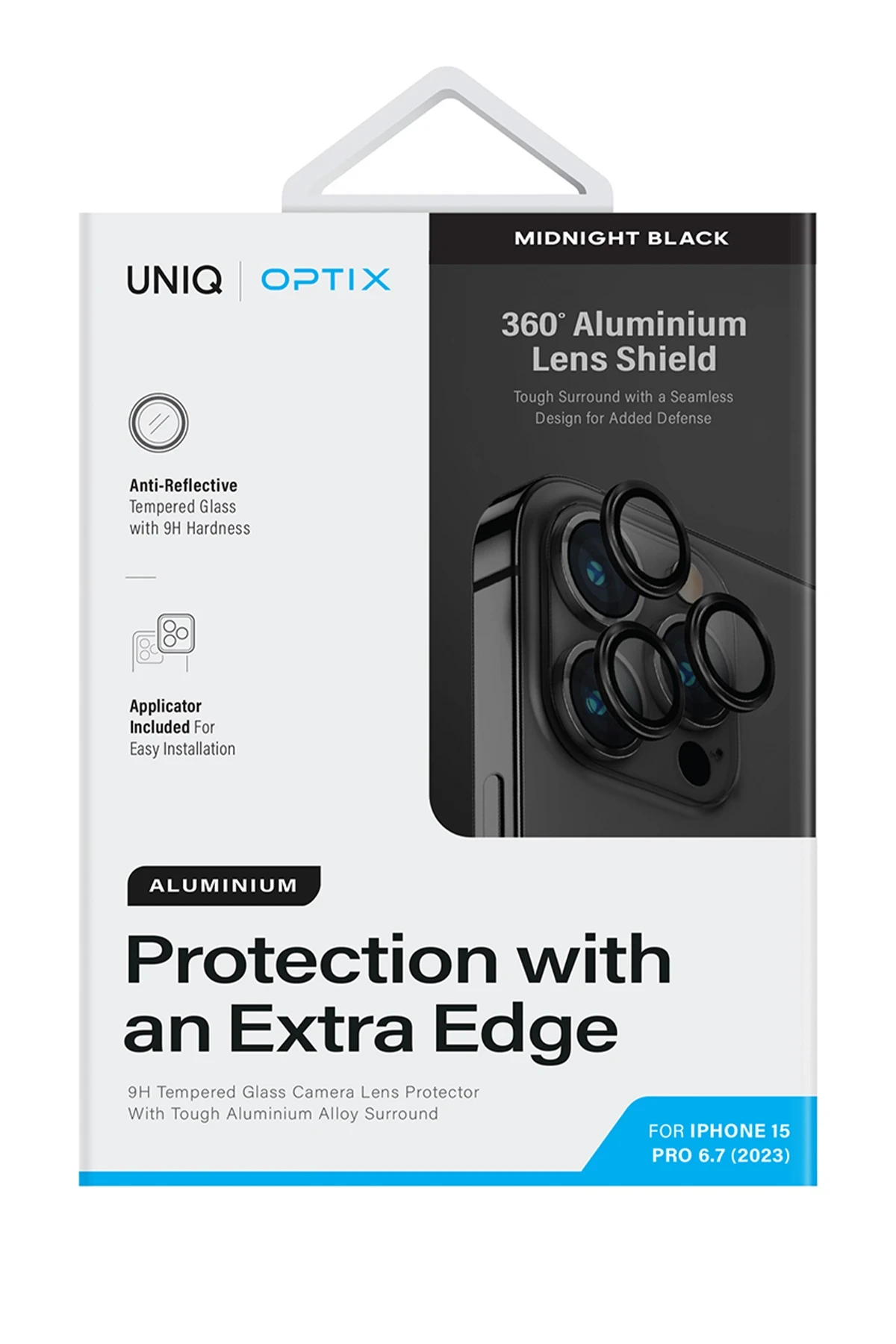Uniq iPhone 15 Pro-15 Pro Max Optix Alüminyum Kamera Lens Koruyucu