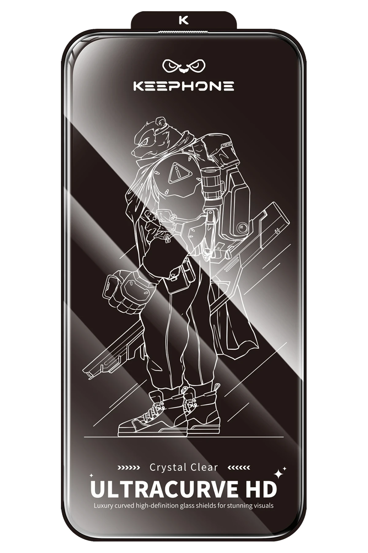 Keephone iPhone 15 Pro Max UltraCurve HD 3D Cam Ekran Koruyucu - Siyah