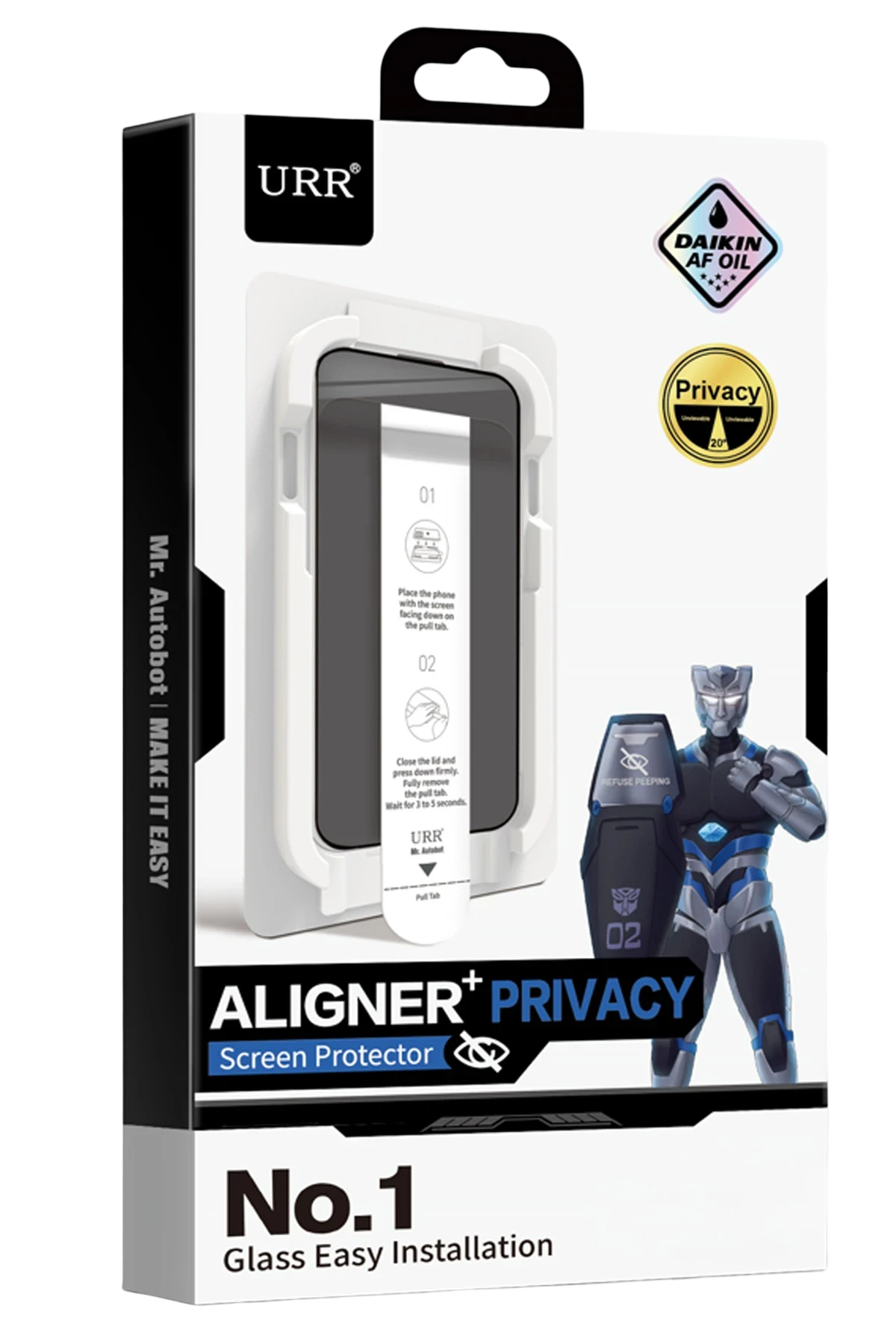 URR Apple iPhone 17 Pro Max Aligner+ Hayalet Cam Ekran Koruyucu - Siyah