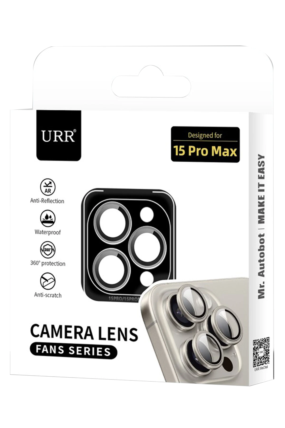 URR iPhone 15 Pro-15 Pro Max Fan Series AR Kamera Lens Koruyucu