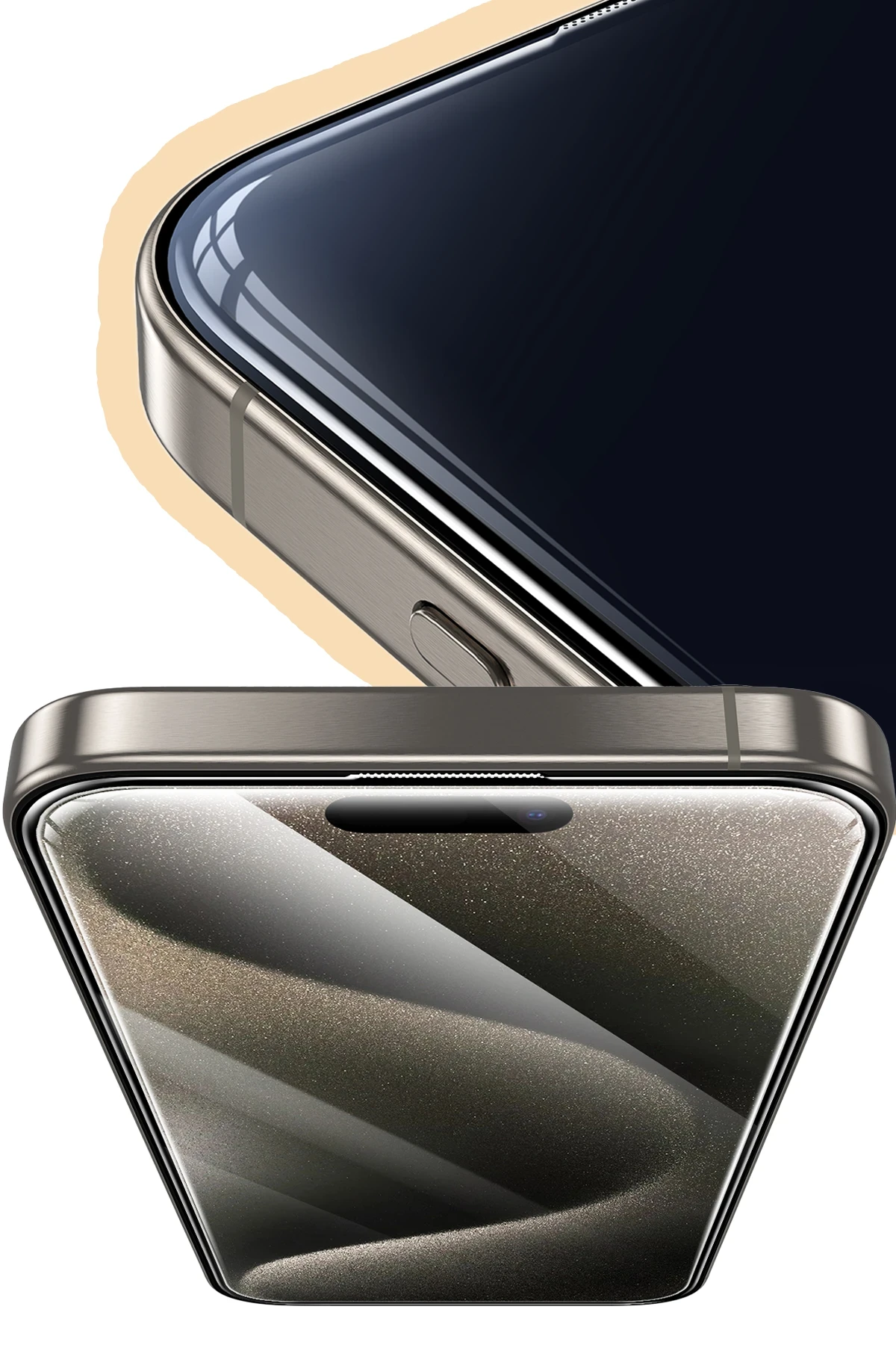 Keephone iPhone 15 Pro Max UltraCurve HD 3D Cam Ekran Koruyucu - Siyah