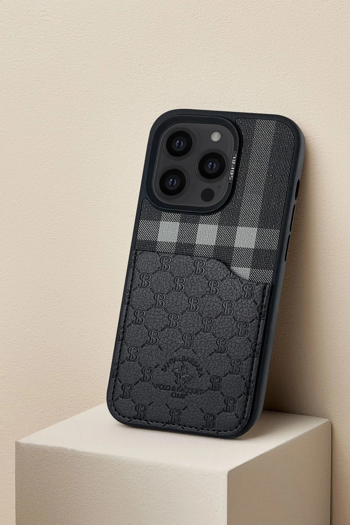 Santa Barbara Polo Racquet Club iPhone 13 Pro Max Plaid Kartvizitli Kapak