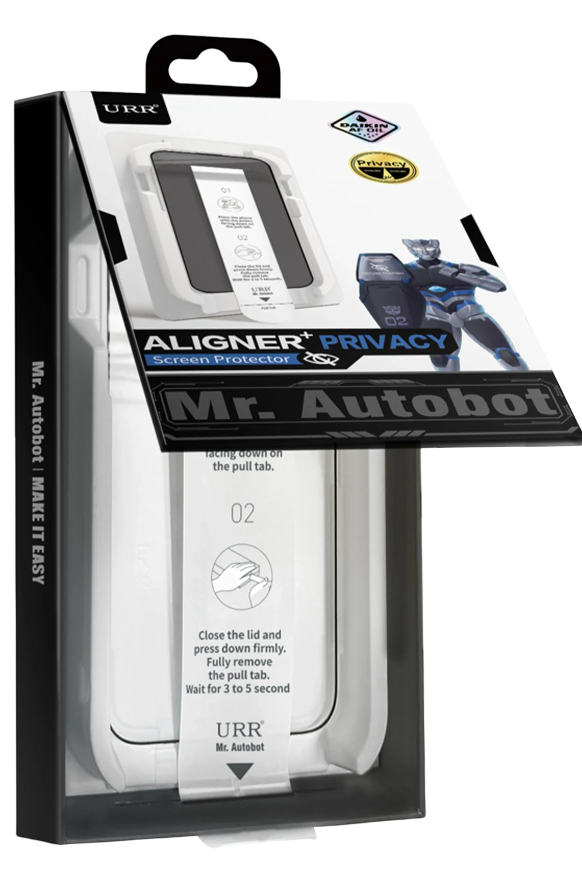 URR Apple iPhone 17 Pro Max Aligner+ Hayalet Cam Ekran Koruyucu - Siyah