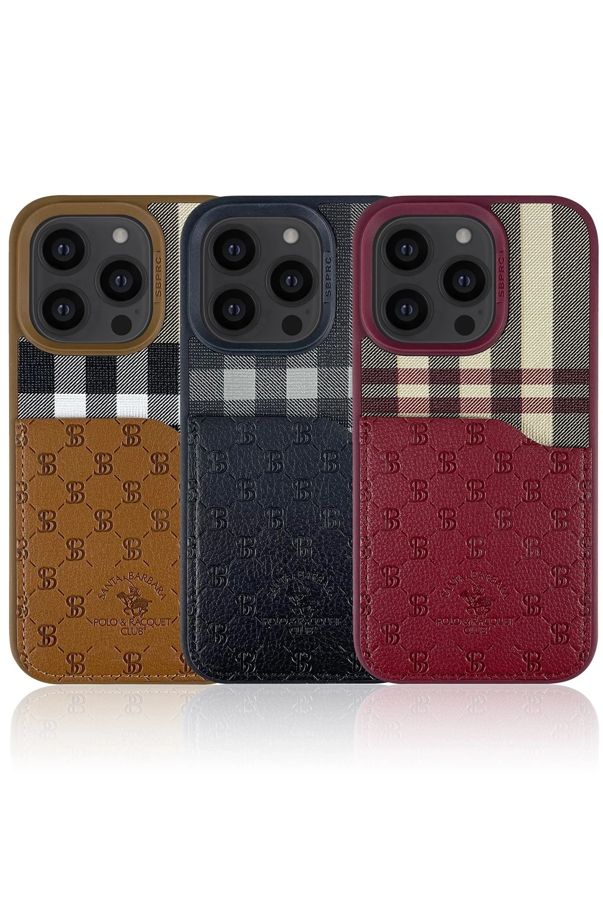 Santa Barbara Polo Racquet Club iPhone 13 Pro Plaid Kartvizitli Kapak