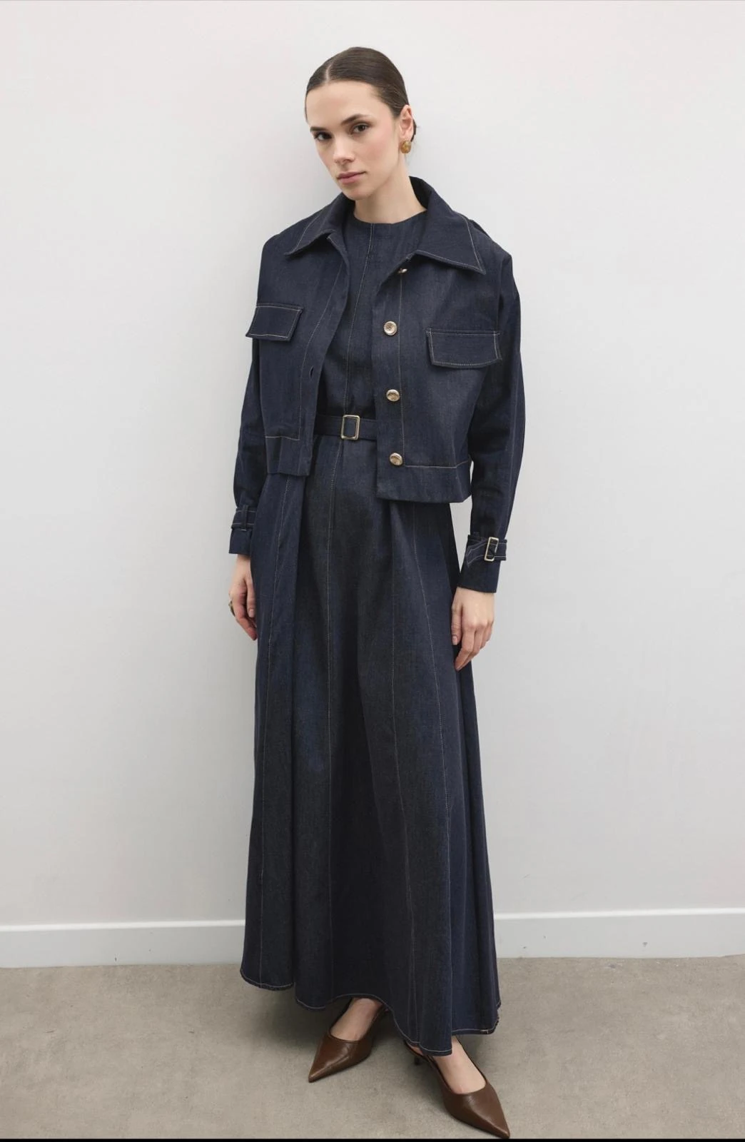 ARLEA KOT JİLE ELBİSE  (LACİVERT)