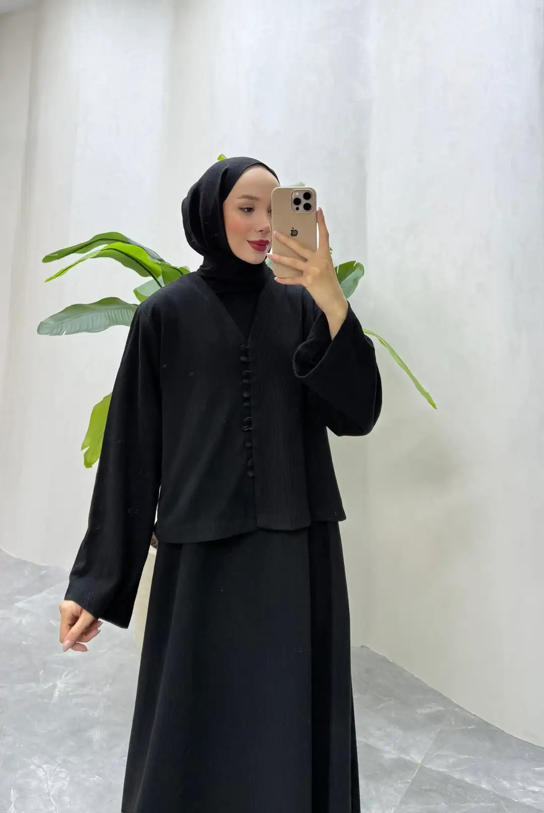 HIRKALI TRİKO ELBİSE (SİYAH)