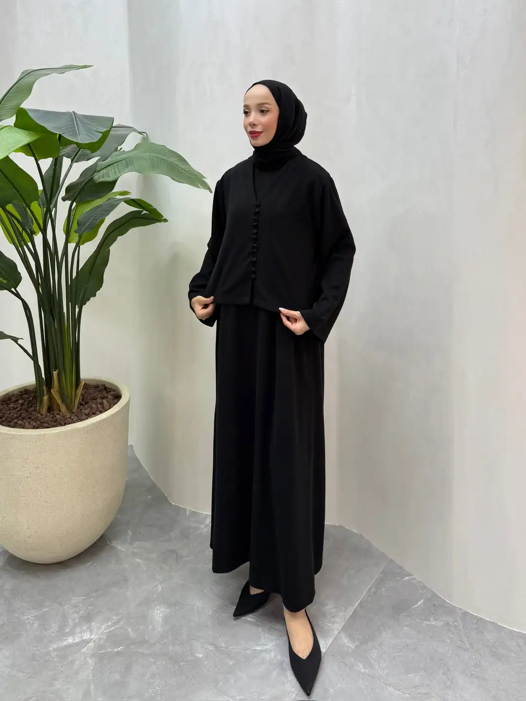 HIRKALI TRİKO ELBİSE (SİYAH)