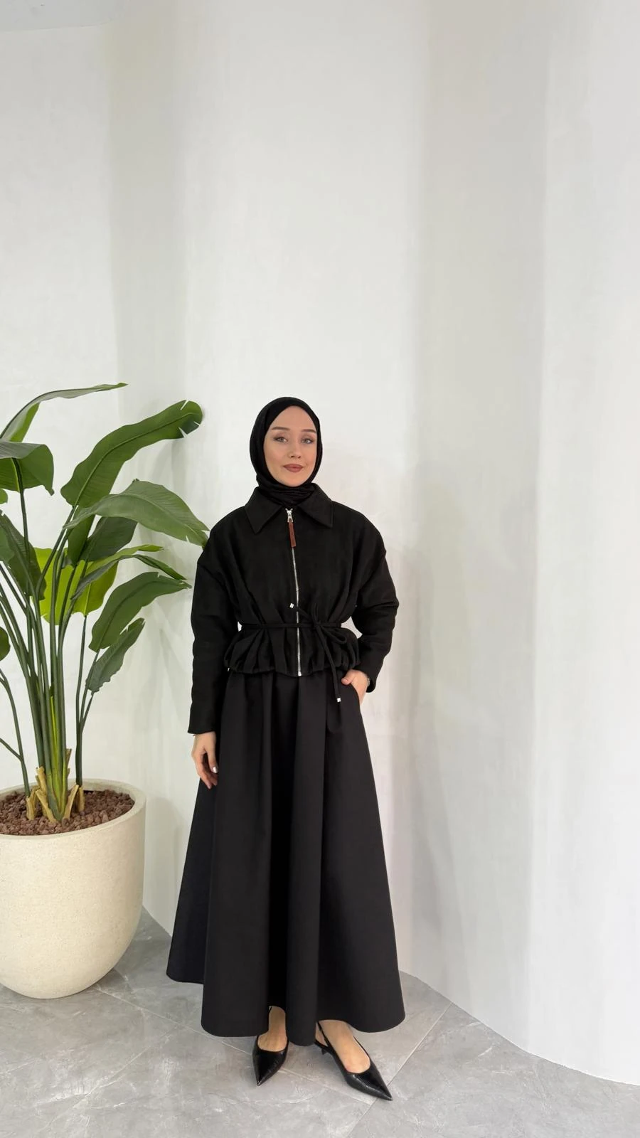 SÜET CEKET (SİYAH)