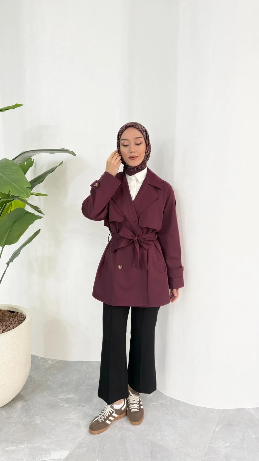 KISA COOL TRENÇKOT (BORDO)