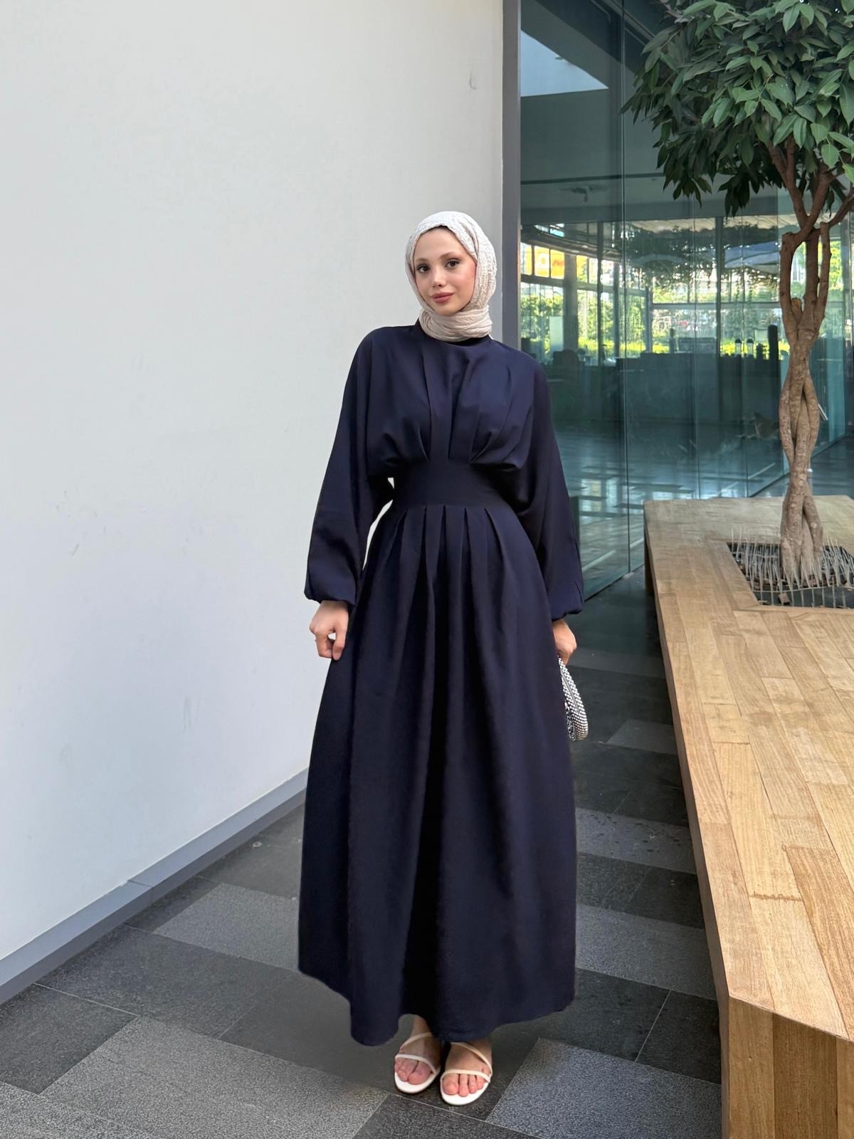 DİANA ELBİSE (KOYU LACİVERT)