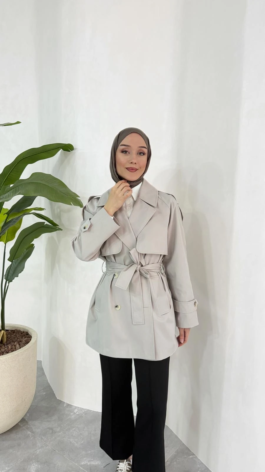 KISA COOL TRENÇKOT (TAŞ RENGİ)