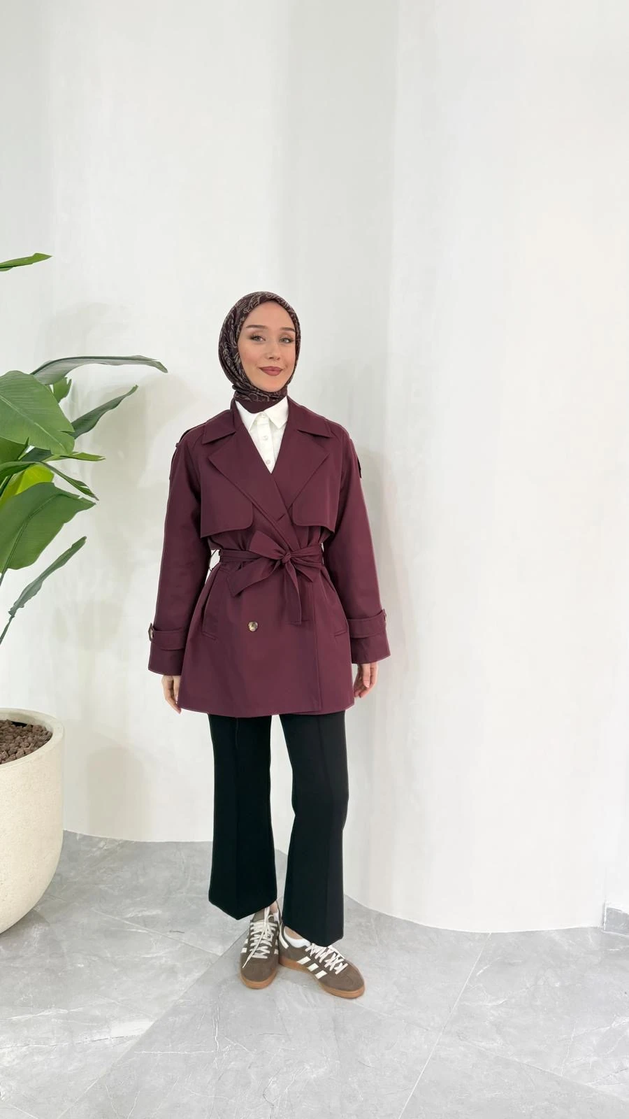 KISA COOL TRENÇKOT (BORDO)