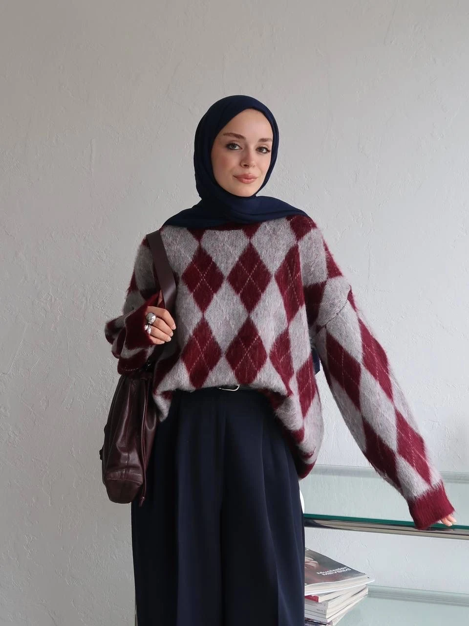 WOODSON TRİKO KAZAK (BORDO)