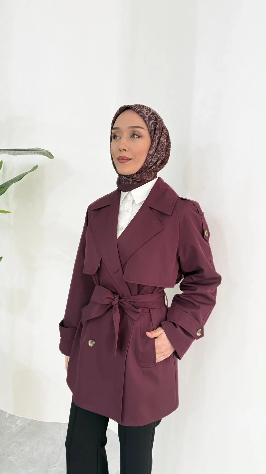 KISA COOL TRENÇKOT (BORDO)