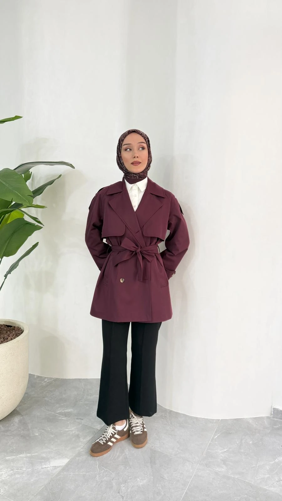 KISA COOL TRENÇKOT (BORDO)